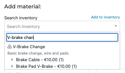 Inventory groups in Repero, Repair software management system.