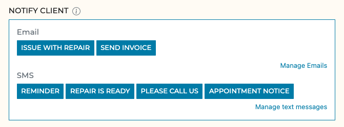 Notify Client in Repair Management System