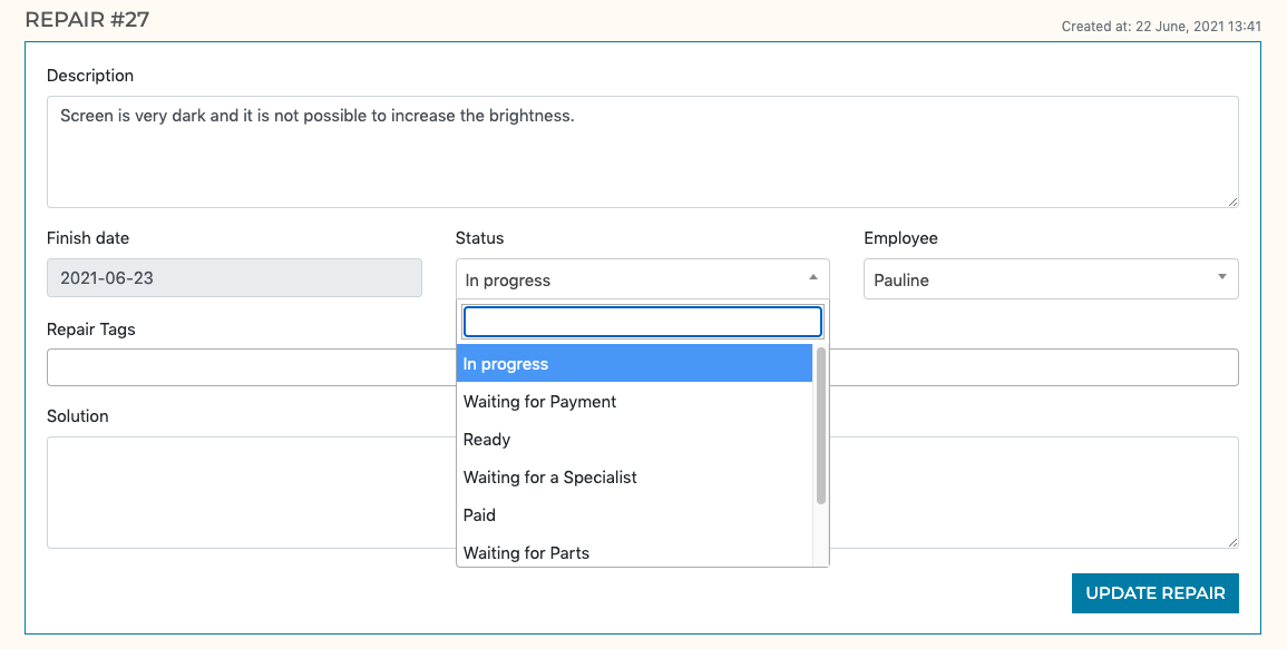 Repero.me is a simple and effective repair shop management software